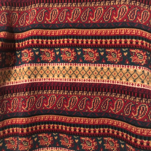 Vittadini Sport M Burgundy Fair Isles Merino Wool Pullover Sweater - Picture 4 of 8